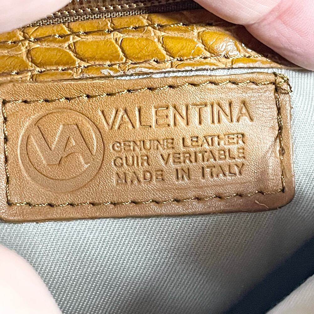 Valentina Today Is Your Best Day Italian Leather Crocodile Print Crossbody Bag - Picture 6 of 10